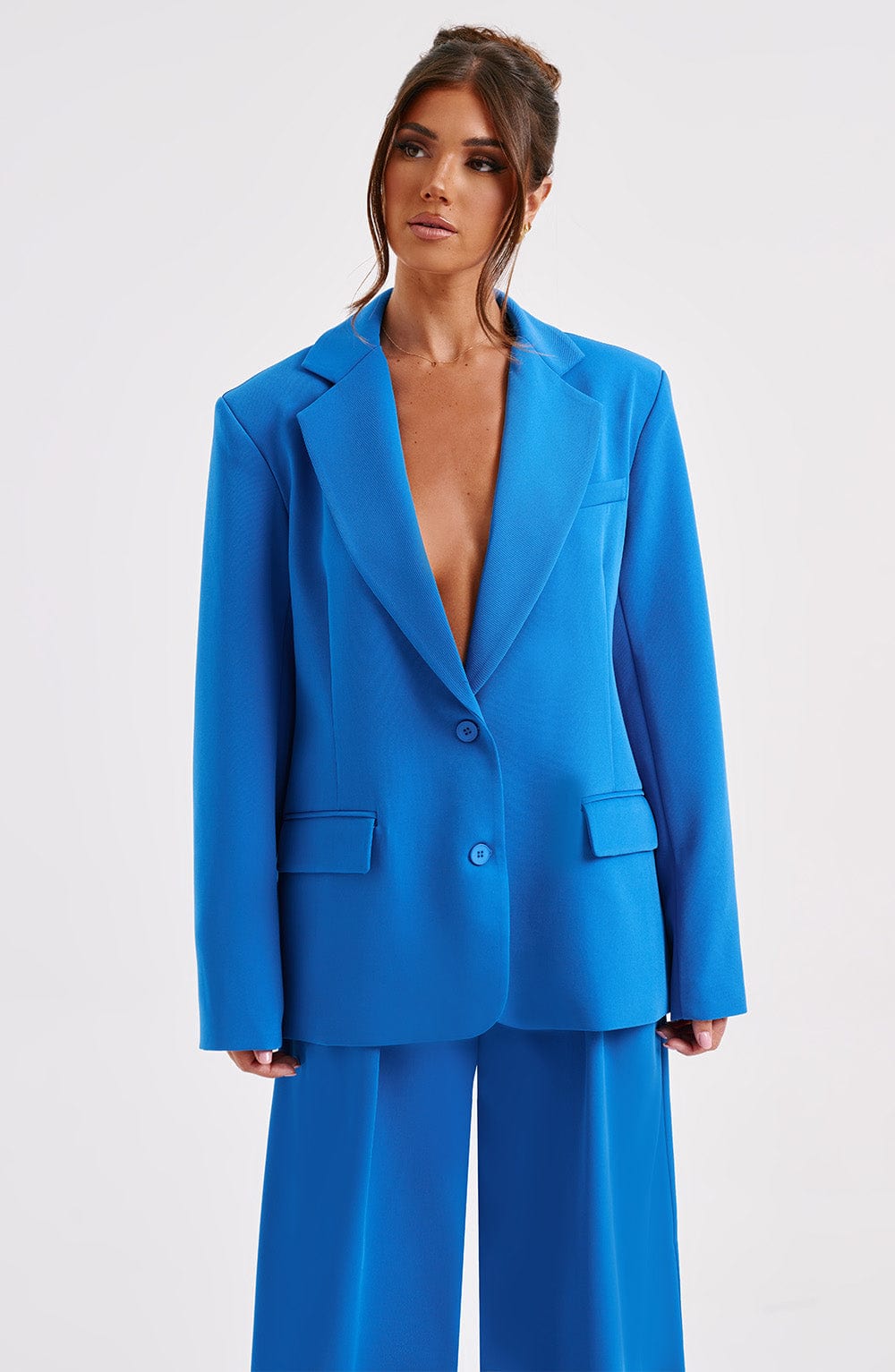 Noa Oversized Suit Jacket - Blue – BABYBOO