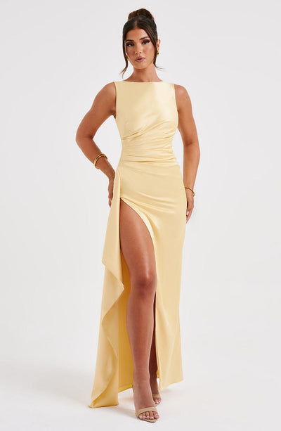 Shop Formal Dress - Peggy Maxi Dress - Lemon third image