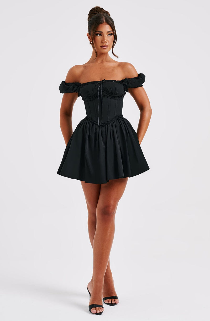 Black Satin Dress, Black Mini Dress, Black Dress Flowy, Mini Skater Dress,  Black off Shoulder Dress, Black Babydoll Dress, Cocktail Dress -  Canada
