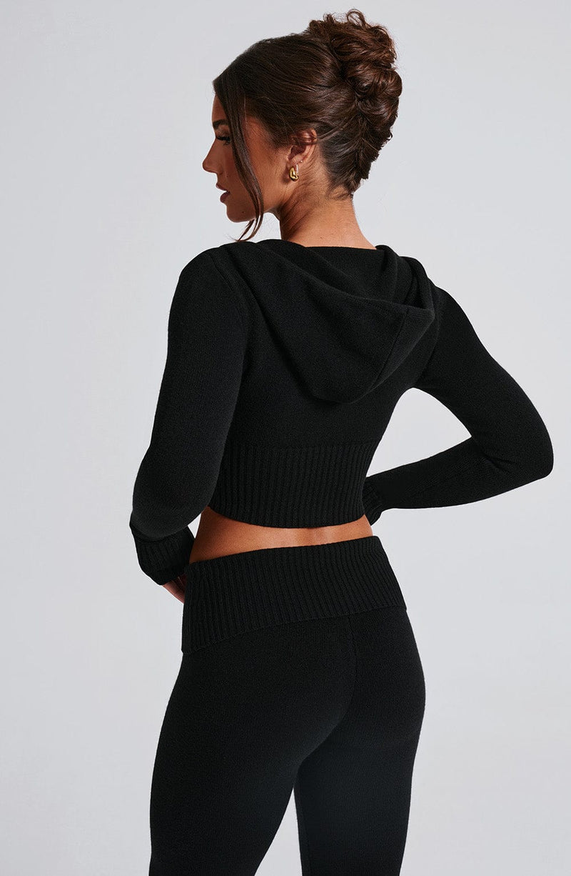 Portia Knit Hoodie - Black Tops Babyboo Fashion Premium Exclusive Design