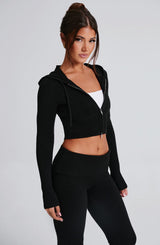 Portia Knit Hoodie - Black Tops Babyboo Fashion Premium Exclusive Design