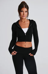 Portia Knit Hoodie - Black Tops Babyboo Fashion Premium Exclusive Design