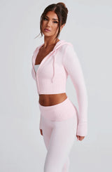 Portia Knit Hoodie - Pink Tops Babyboo Fashion Premium Exclusive Design