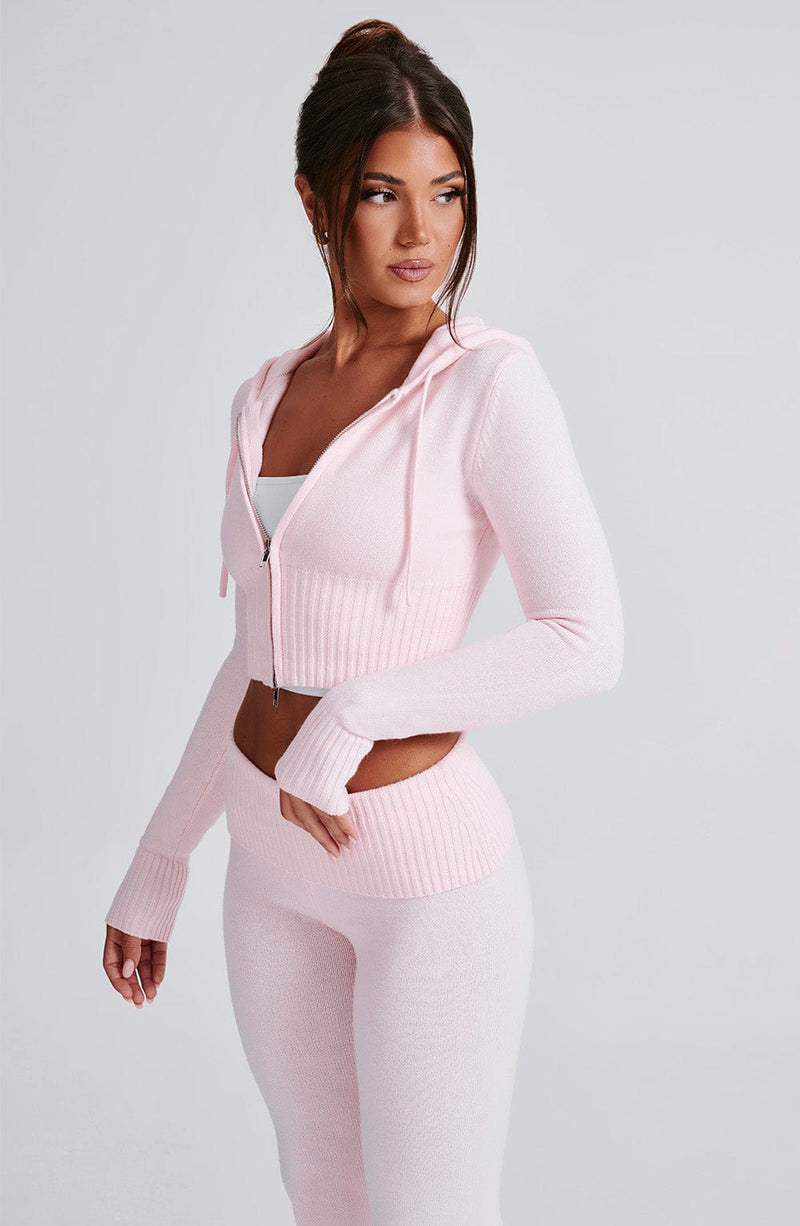 Portia Knit Hoodie - Pink – BABYBOO