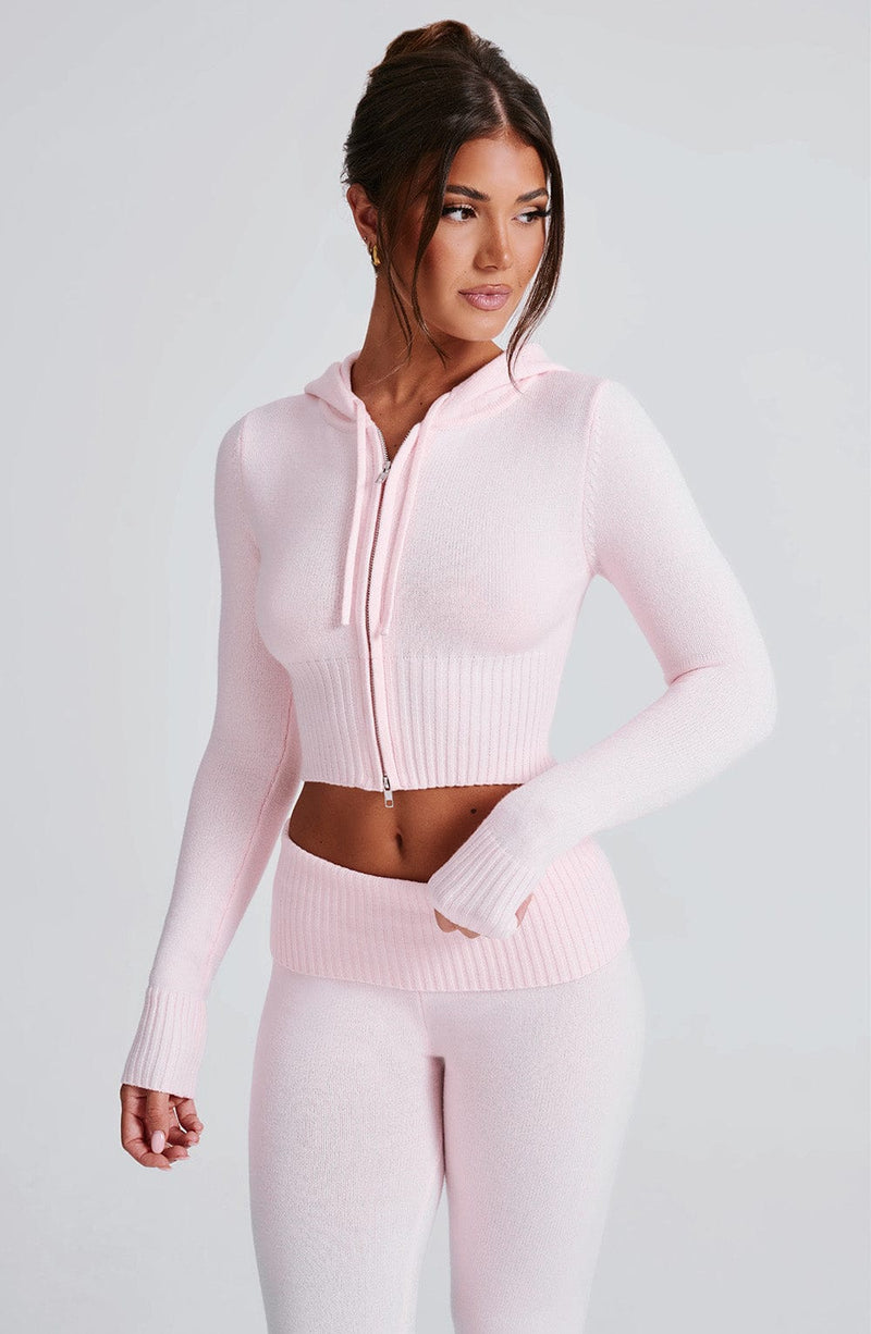 Portia Knit Hoodie - Pink Tops Babyboo Fashion Premium Exclusive Design