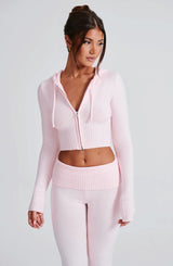 Portia Knit Hoodie - Pink Tops Babyboo Fashion Premium Exclusive Design