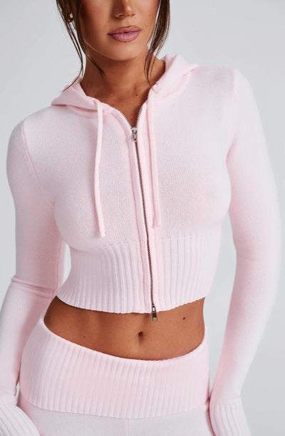 Portia Knit Hoodie - Pink Tops Babyboo Fashion Premium Exclusive Design