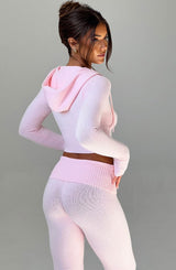 Portia Knit Hoodie - Pink Tops Babyboo Fashion Premium Exclusive Design