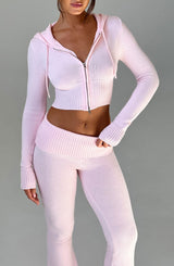 Portia Knit Hoodie - Pink Tops Babyboo Fashion Premium Exclusive Design