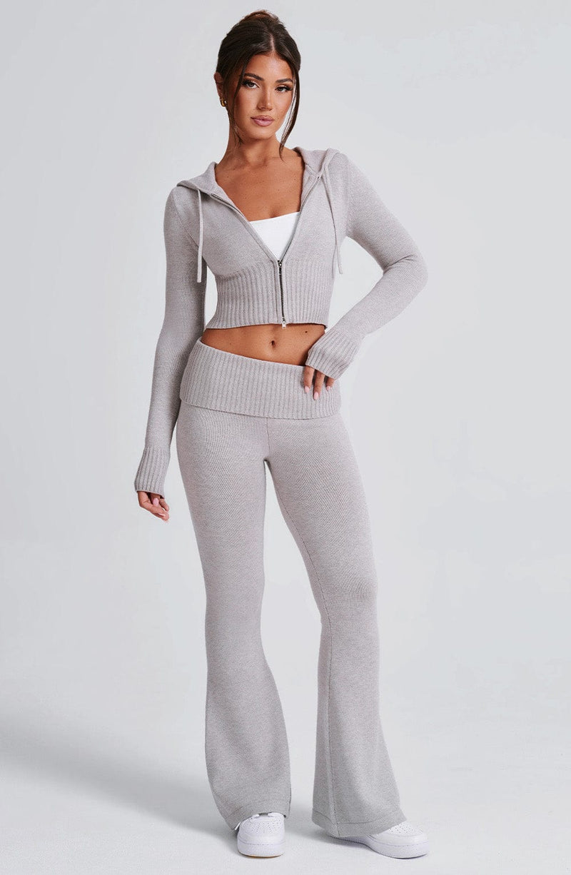 Portia Knit Pants - Light Grey Marl Pants Babyboo Fashion Premium Exclusive Design