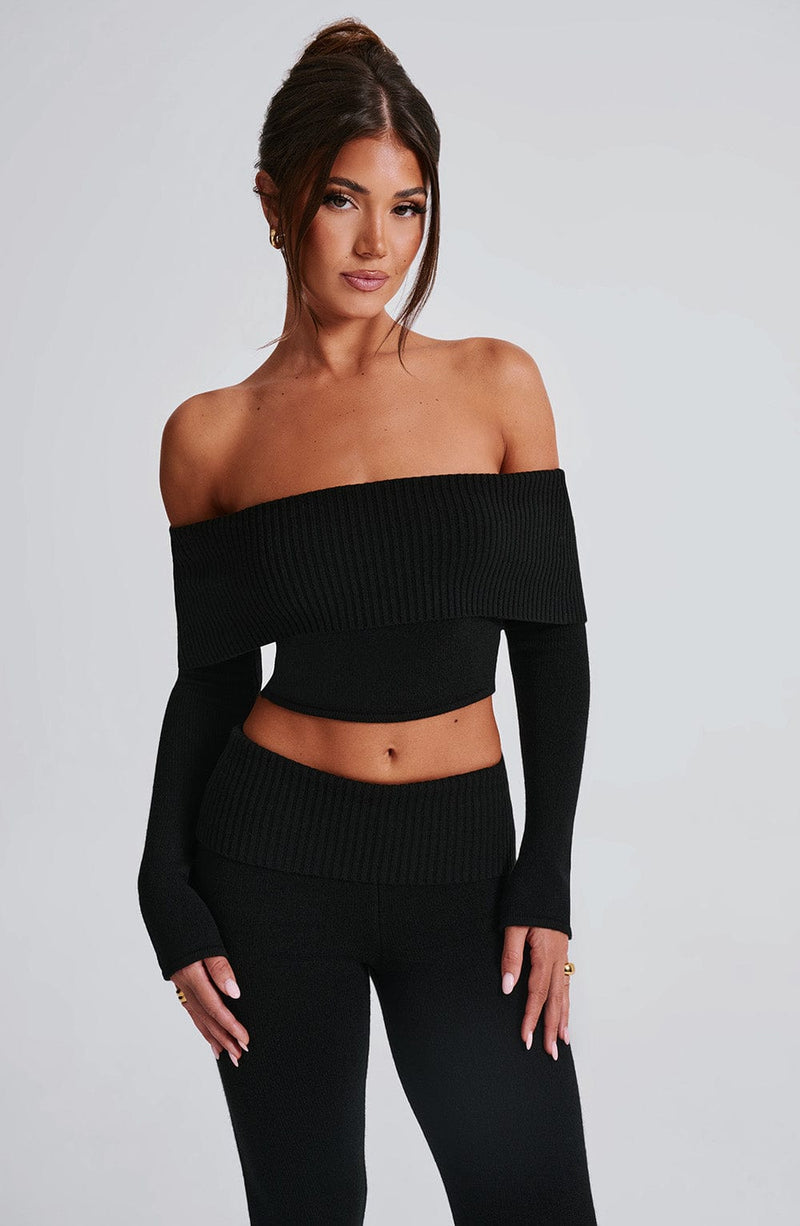 Portia Knit Top - Black Tops Babyboo Fashion Premium Exclusive Design