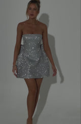 Alice Mini Dress - Silver Sparkle