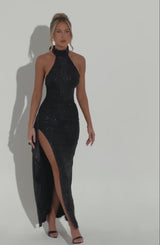 Joelle Maxi Dress - Black Sparkle