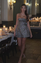 Alice Mini Dress - Grey Sparkle