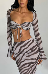 Priscilla Top - Zebra Print Tops Babyboo Fashion Premium Exclusive Design