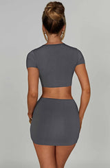 Rein Mini Skirt - Charcoal Skirt Babyboo Fashion Premium Exclusive Design