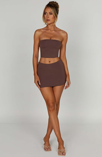 Rein Mini Skirt - Chocolate Skirt Babyboo Fashion Premium Exclusive Design