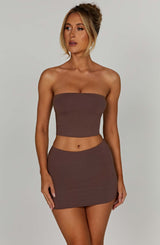 Rein Mini Skirt - Chocolate Skirt Babyboo Fashion Premium Exclusive Design