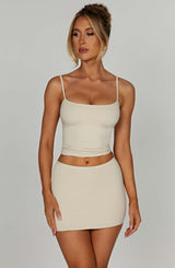 Rein Mini Skirt - Cream Skirt Babyboo Fashion Premium Exclusive Design