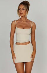 Rein Mini Skirt - Cream Skirt XS Babyboo Fashion Premium Exclusive Design