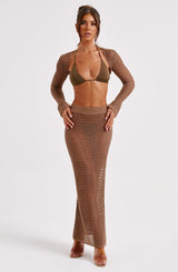 Riella Maxi Skirt - Chocolate Skirt XS Babyboo Fashion Premium Exclusive Design