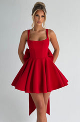 Rue Mini Dress - Red Dress Babyboo Fashion Premium Exclusive Design