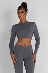 Sahra Top - Charcoal Tops Babyboo Fashion Premium Exclusive Design