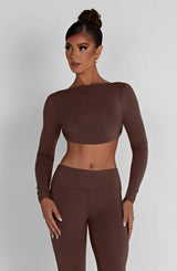 Sahra Top - Chocolate Tops XS Babyboo Fashion Premium Exclusive Design