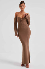 Samariah Maxi Dress - Chocolate Dress Babyboo Fashion Premium Exclusive Design