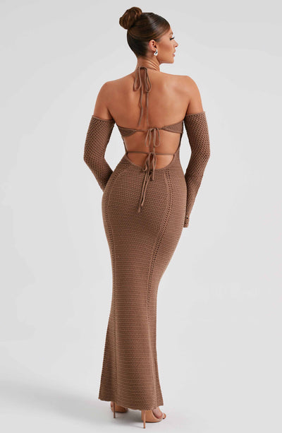 Samariah Maxi Dress - Chocolate Dress Babyboo Fashion Premium Exclusive Design