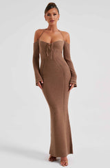 Samariah Maxi Dress - Chocolate Dress Babyboo Fashion Premium Exclusive Design