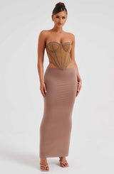 Santanna Corset - Chocolate/Nude Dress Babyboo Fashion Premium Exclusive Design