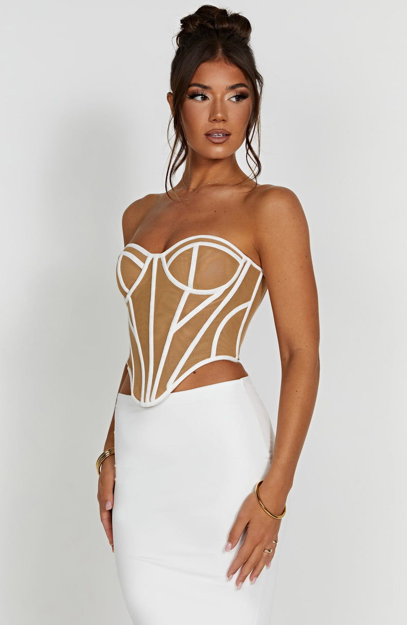 Shop Exclusive women's White Corset Top Online In India - Labelbyanuja