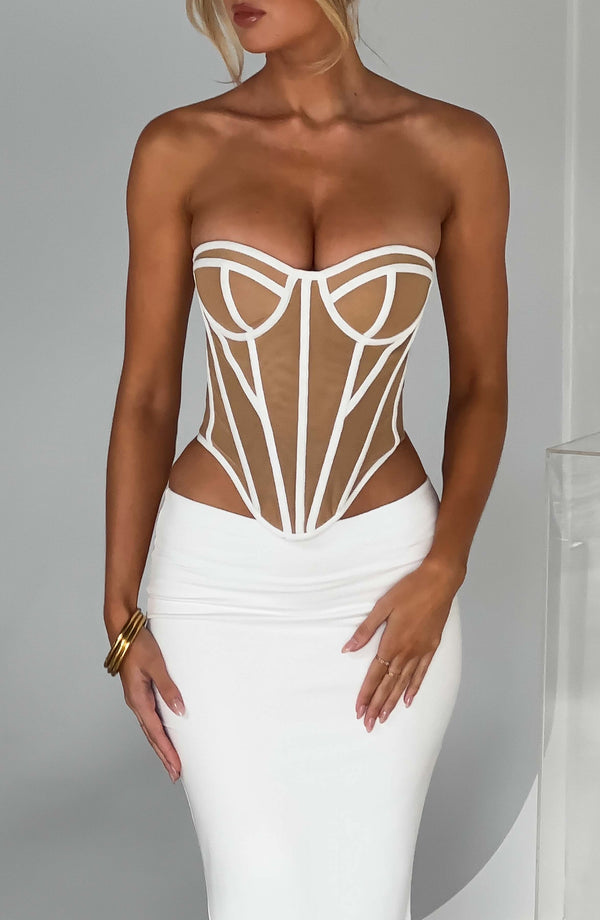 Santanna Corset - Ivory/Nude Tops XS Babyboo Fashion Premium Exclusive Design