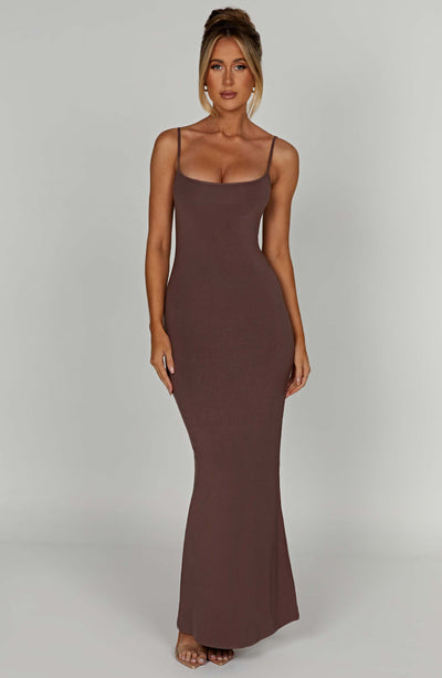 Saskia Maxi Dress - Chocolate Dress Babyboo Fashion Premium Exclusive Design