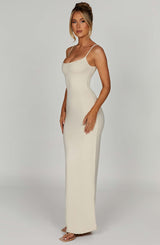 Saskia Maxi Dress - Cream Dress Babyboo Fashion Premium Exclusive Design