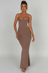 Saskia Maxi Dress - Mocha Dress Babyboo Fashion Premium Exclusive Design