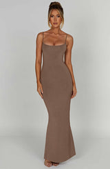 Saskia Maxi Dress - Mocha Dress Babyboo Fashion Premium Exclusive Design