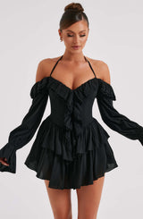 Savanna Playsuit - Black Playsuit Babyboo Fashion Premium Exclusive Design