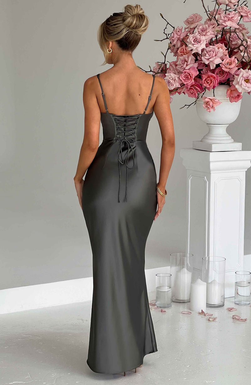 Charcoal grey maxi dress sale