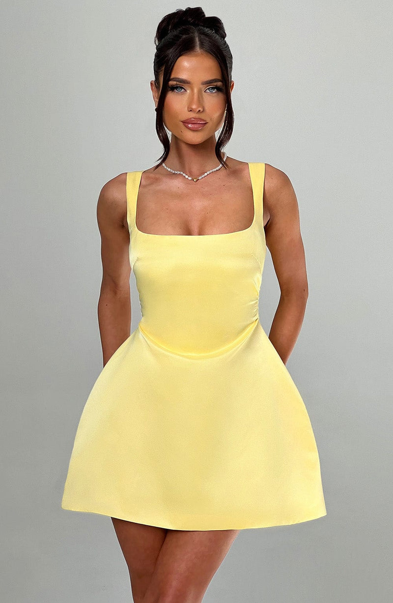 Sofie Mini Dress - Lemon Dress XS Babyboo Fashion Premium Exclusive Design