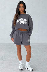 Studio Sweater - Charcoal/White Tops Babyboo Fashion Premium Exclusive Design