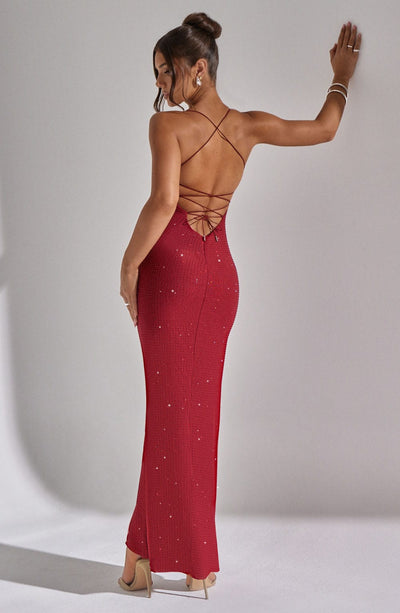 Shop Formal Dress - Tatum Maxi Dress - Red fifth image