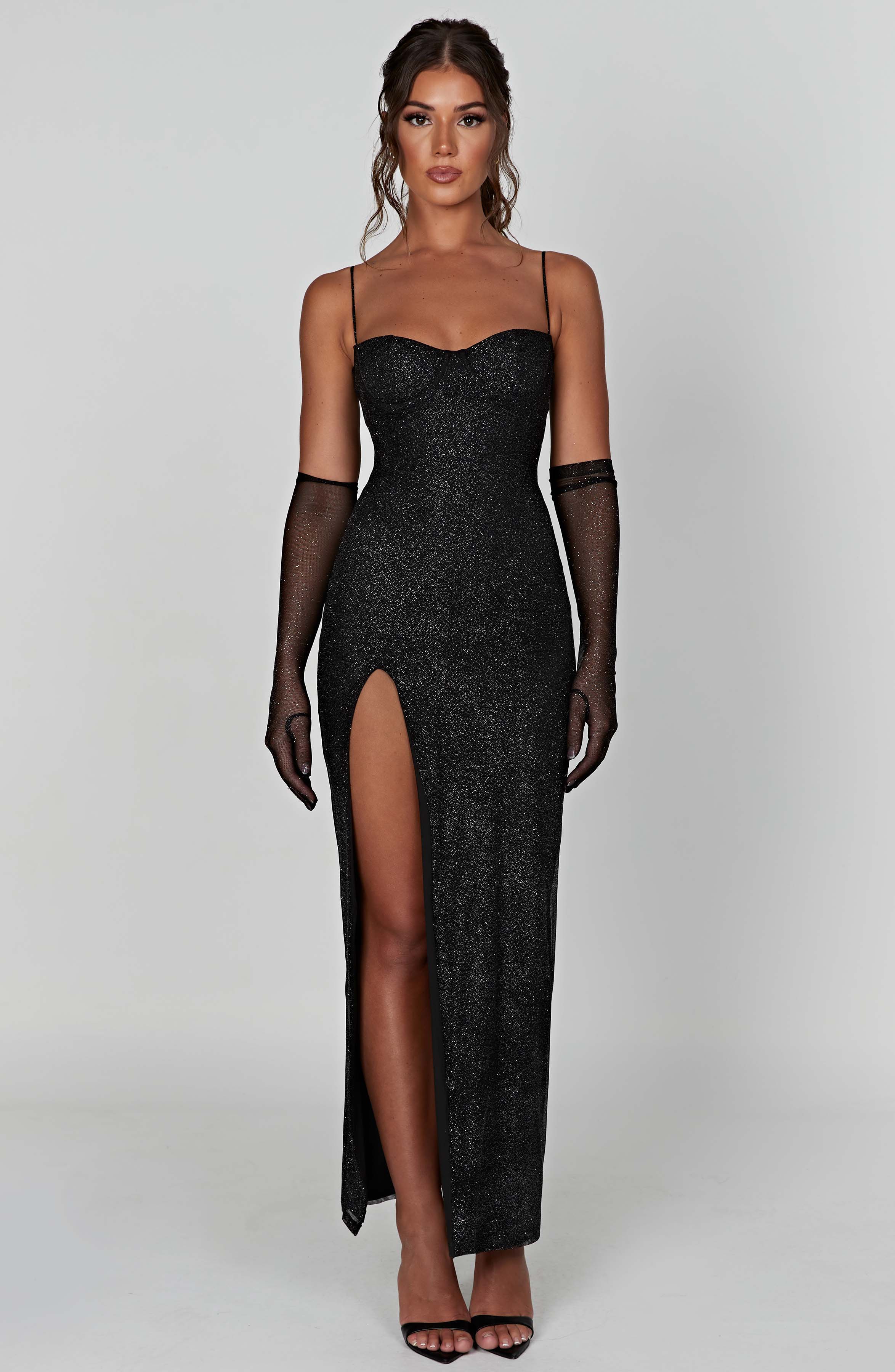 Trixie Maxi Dress - Black Sparkle – BABYBOO