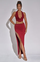 Val Maxi Skirt - Red Skirt Babyboo Fashion Premium Exclusive Design