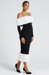 Vittoria Midi Dress - Black/White Dress Babyboo Fashion Premium Exclusive Design