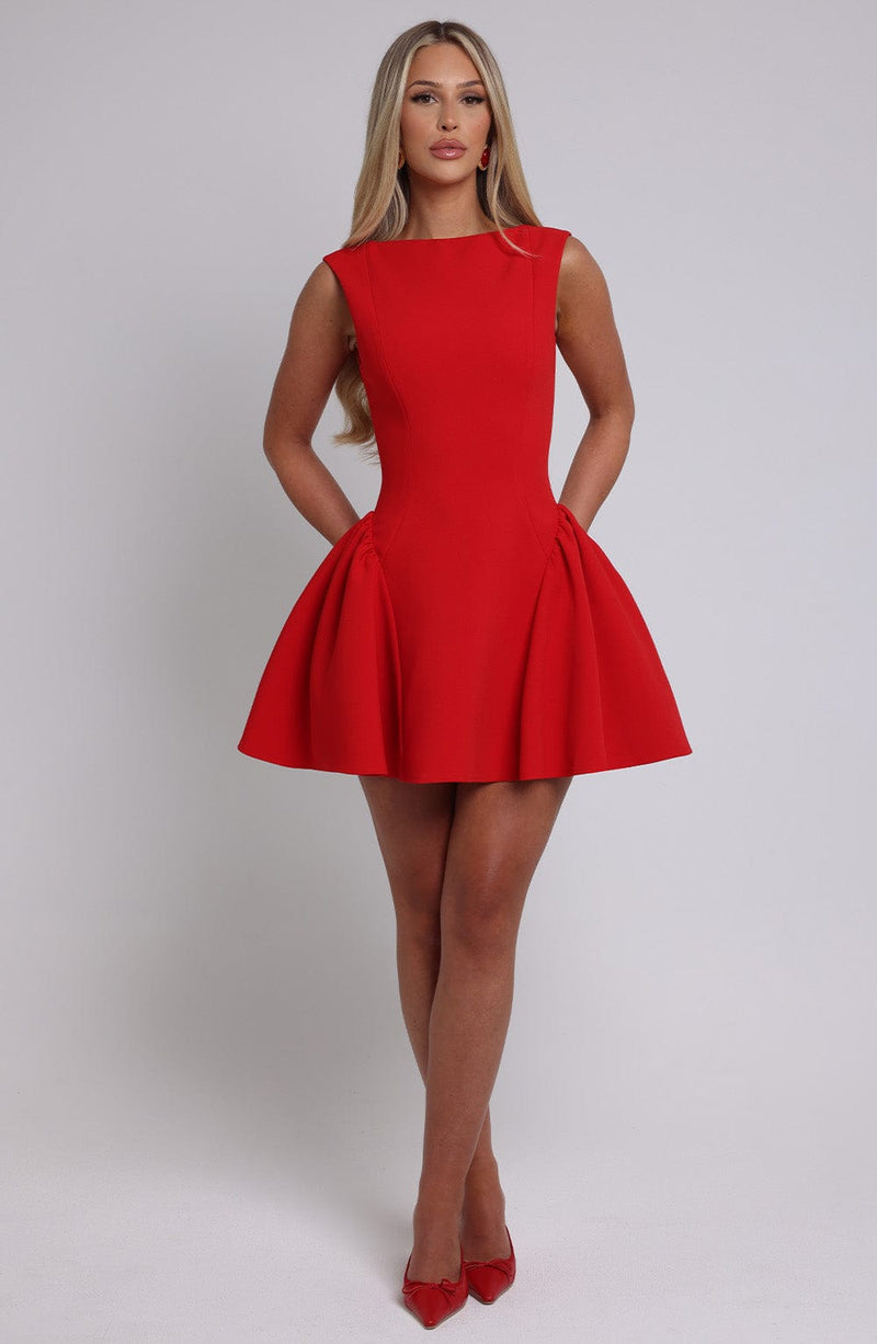 Yalina Mini Dress - Red Dress Babyboo Fashion Premium Exclusive Design