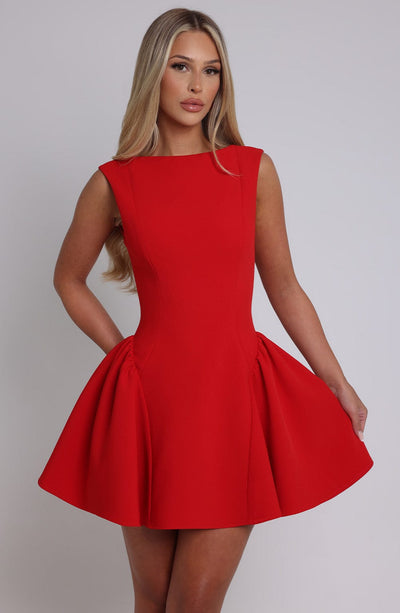 Yalina Mini Dress - Red Dress Babyboo Fashion Premium Exclusive Design