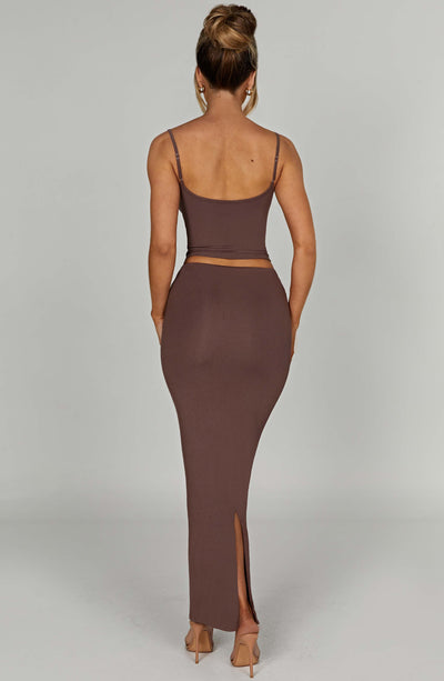 Yazmin Maxi Skirt - Chocolate Skirt Babyboo Fashion Premium Exclusive Design