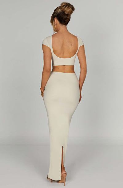 Yazmin Maxi Skirt - Cream Skirt Babyboo Fashion Premium Exclusive Design